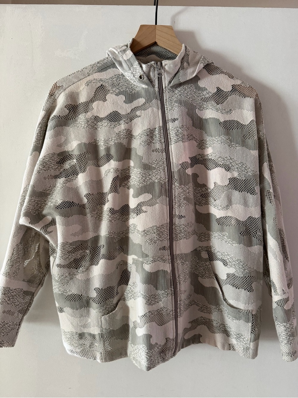 Koral Women's Grey and White Camo Zip Hoodie